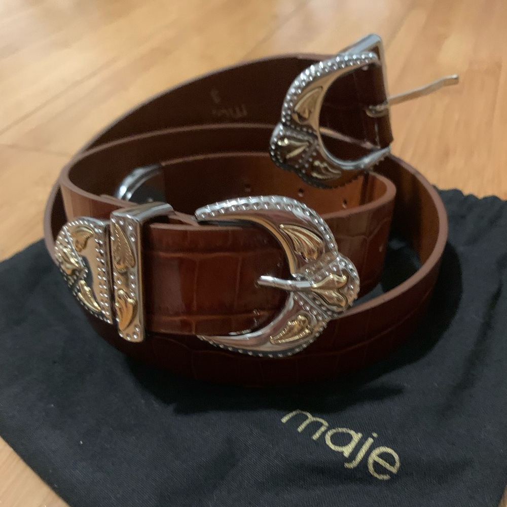 Maje leather belt size 3